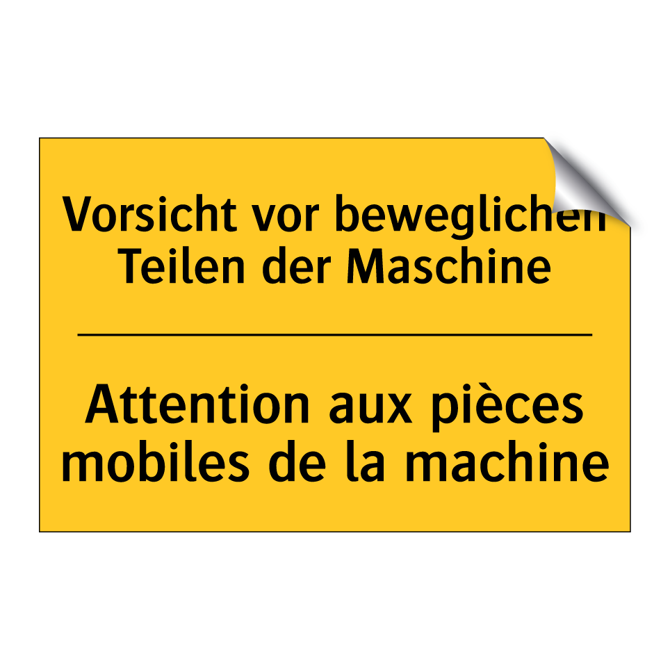 Vorsicht vor beweglichen Teilen  /.../ - Attention aux pièces mobiles de  /.../