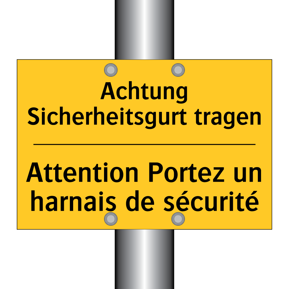 Achtung Sicherheitsgurt tragen - Attention Portez un harnais de  /.../