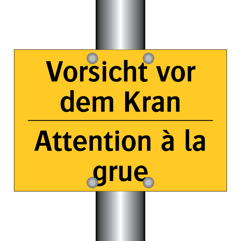 Vorsicht vor dem Kran - Attention à la grue