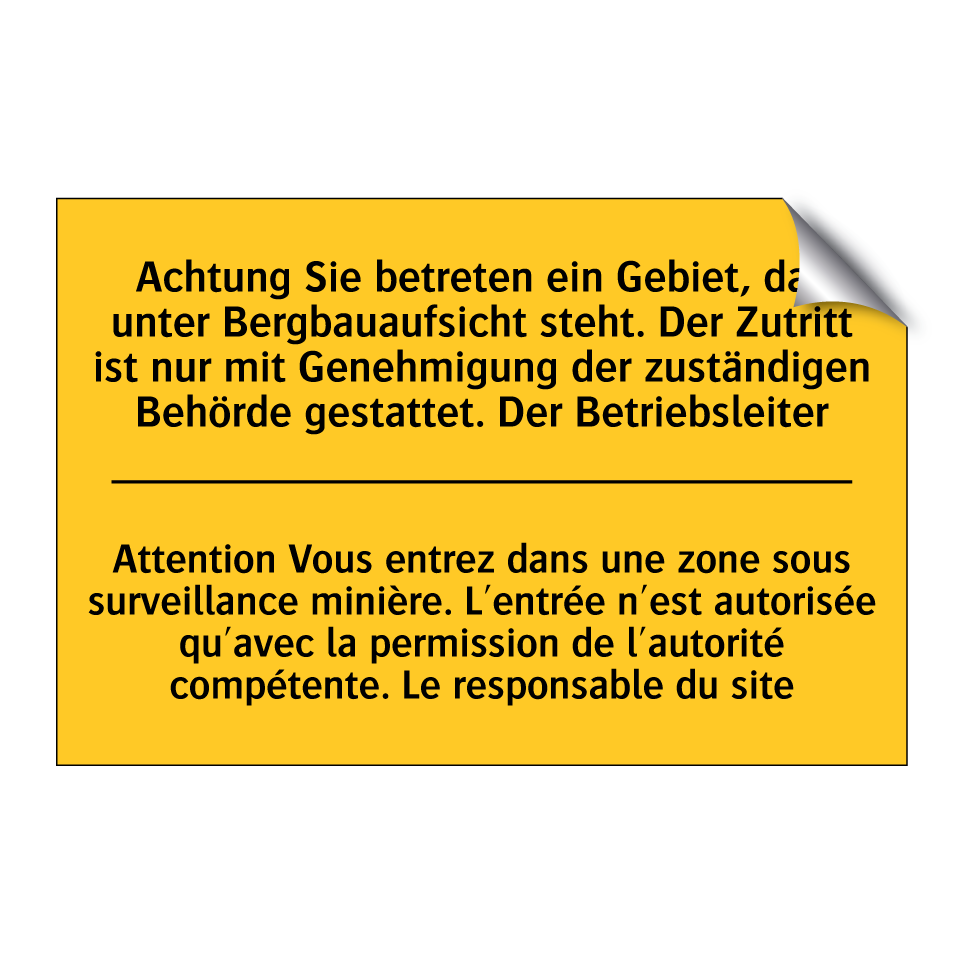 Achtung Sie betreten ein Gebiet,  /.../ - Attention Vous entrez dans une  /.../