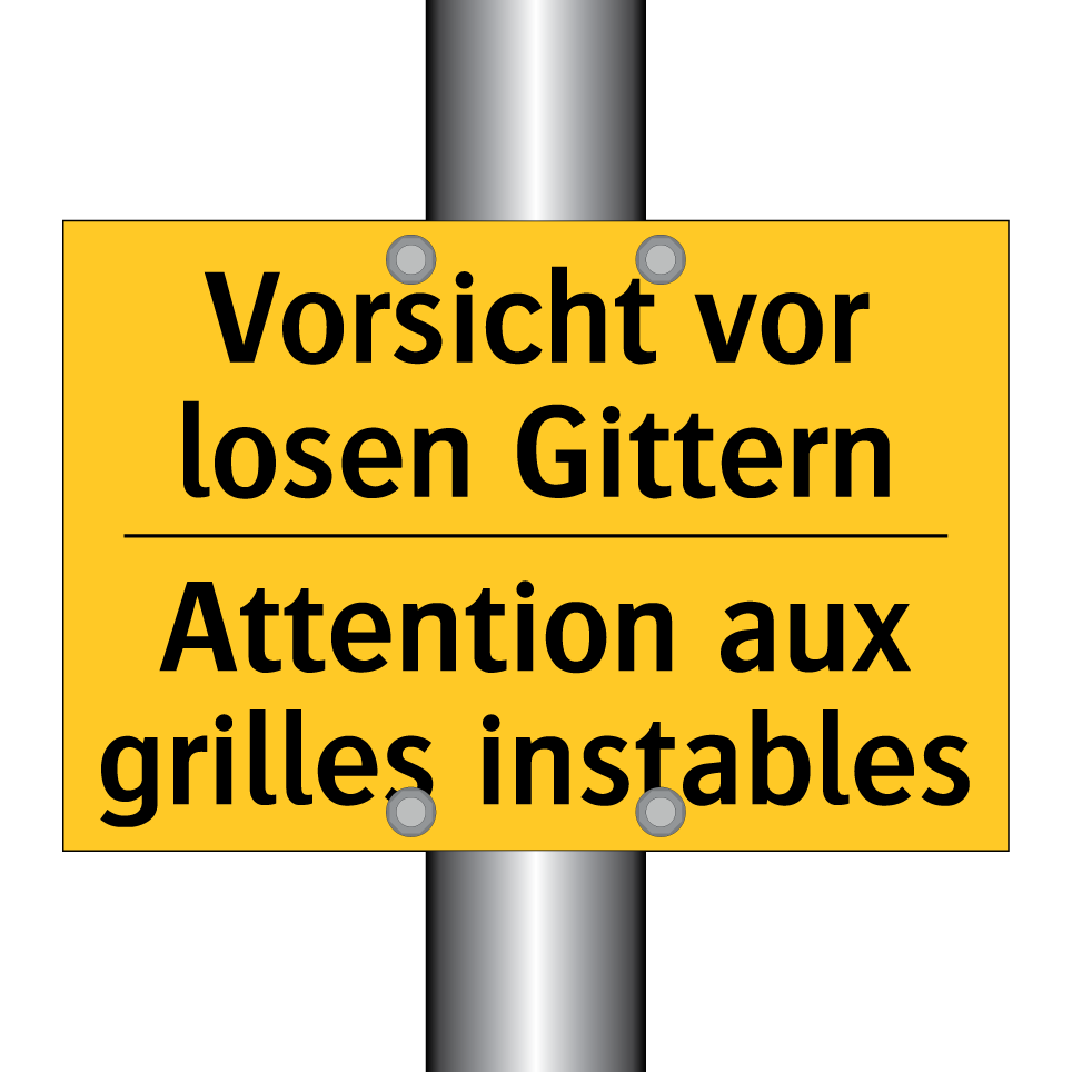Vorsicht vor losen Gittern - Attention aux grilles instables /.../