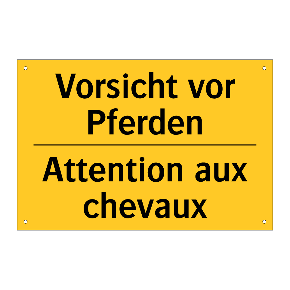 Vorsicht vor Pferden - Attention aux chevaux