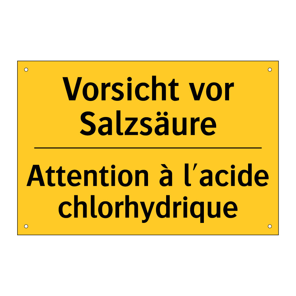 Vorsicht vor Salzsäure - Attention à l'acide chlorhydrique /.../