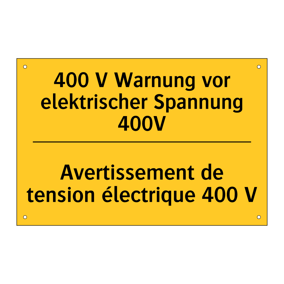 400 V Warnung vor elektrischer  /.../ - Avertissement de tension électrique  /.../