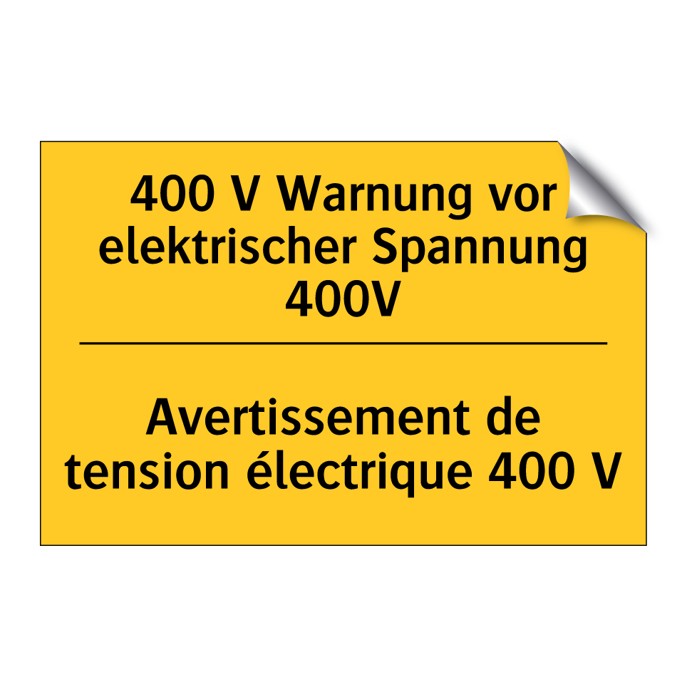 400 V Warnung vor elektrischer  /.../ - Avertissement de tension électrique  /.../