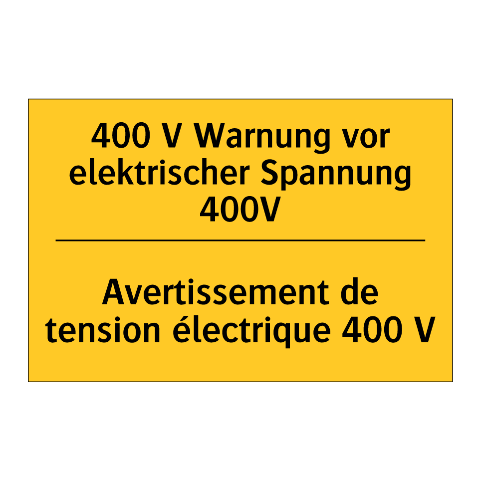 400 V Warnung vor elektrischer  /.../ - Avertissement de tension électrique  /.../