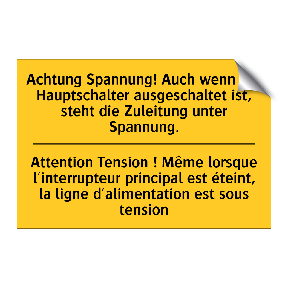 Achtung Spannung! Auch wenn der  /.../ - Attention Tension ! Même lorsque  /.../