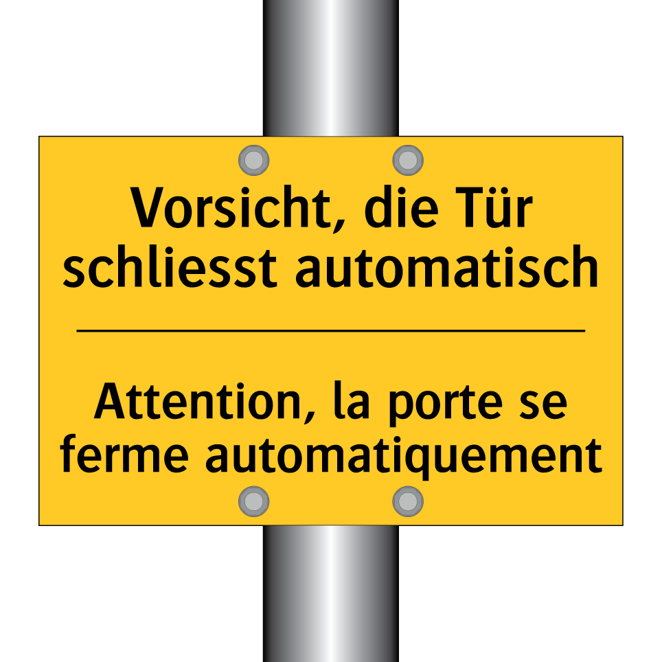Vorsicht, die Tür schliesst automatisch /.../ - Attention, la porte se ferme automatiquement /.../