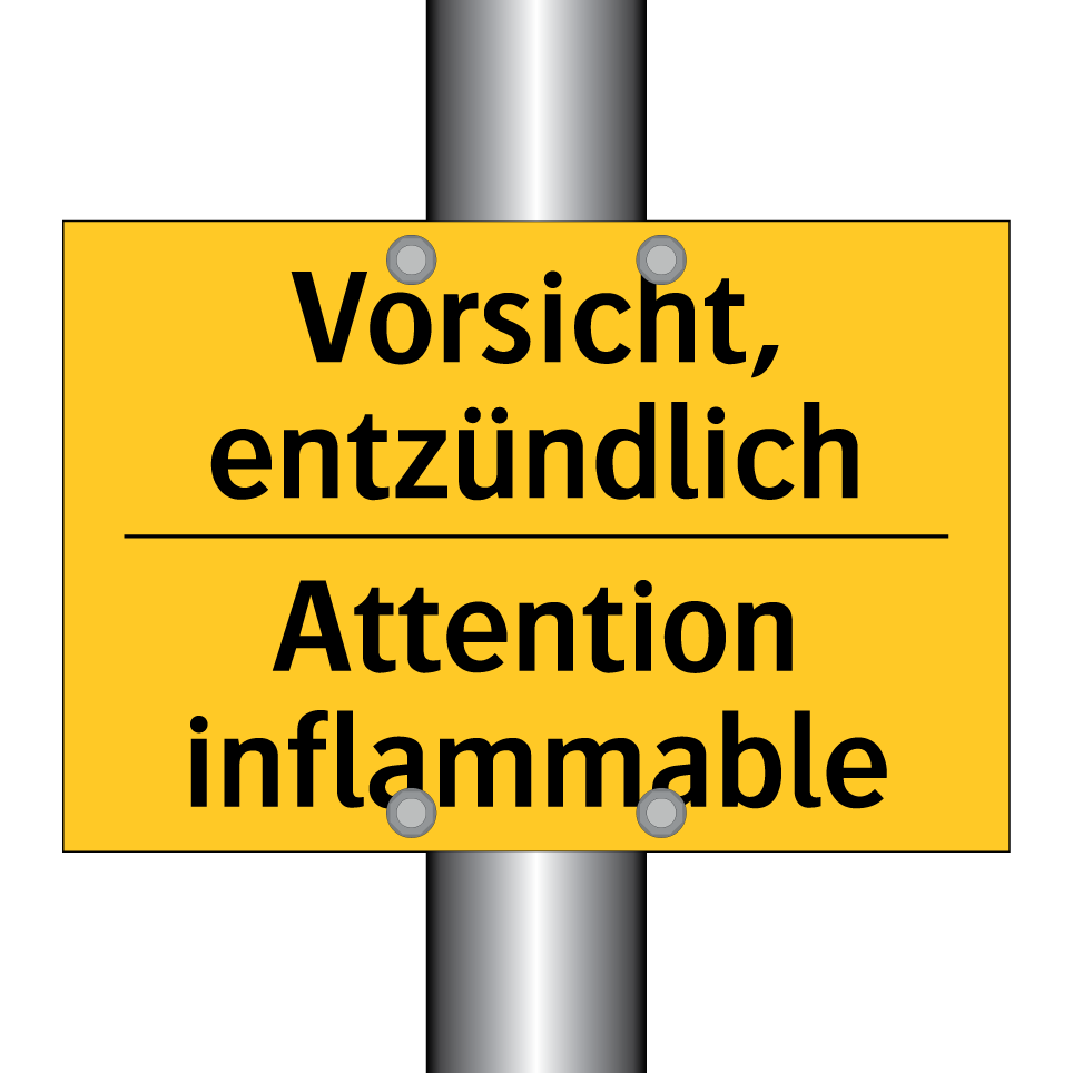Vorsicht, entzündlich - Attention inflammable