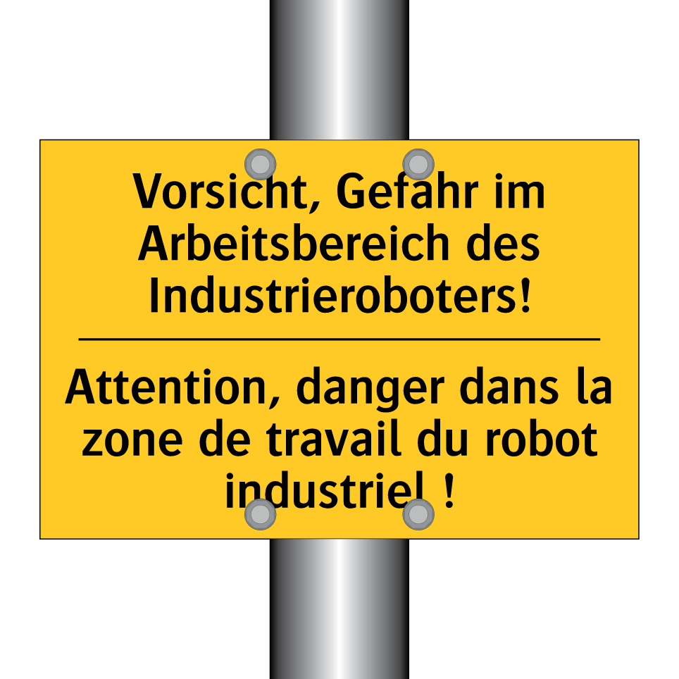 Vorsicht, Gefahr im Arbeitsbereich  /.../ - Attention, danger dans la zone  /.../