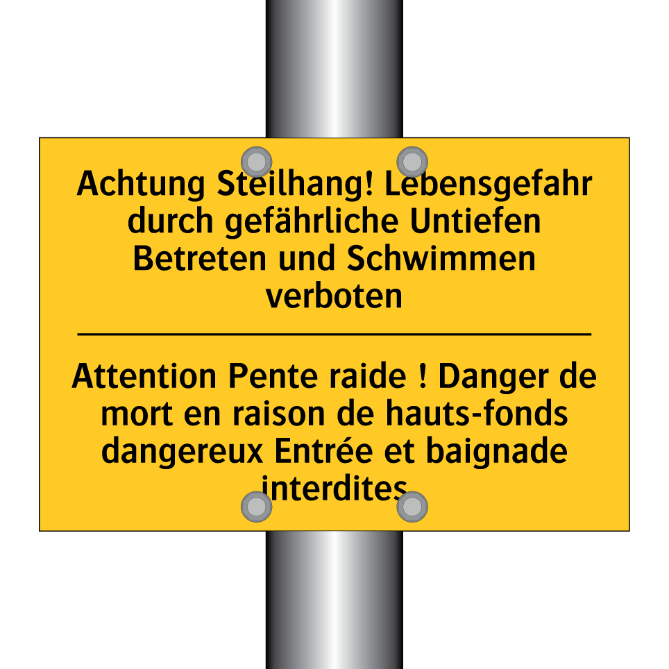 Achtung Steilhang! Lebensgefahr  /.../ - Attention Pente raide ! Danger  /.../