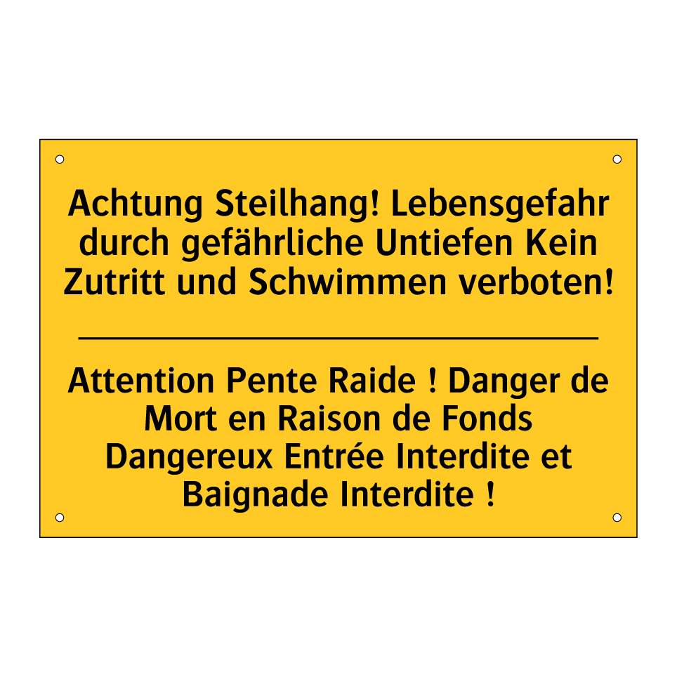 Achtung Steilhang! Lebensgefahr  /.../ - Attention Pente Raide ! Danger  /.../