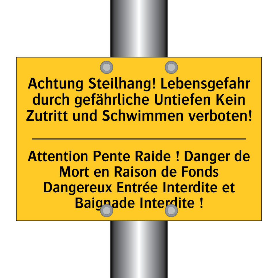 Achtung Steilhang! Lebensgefahr  /.../ - Attention Pente Raide ! Danger  /.../