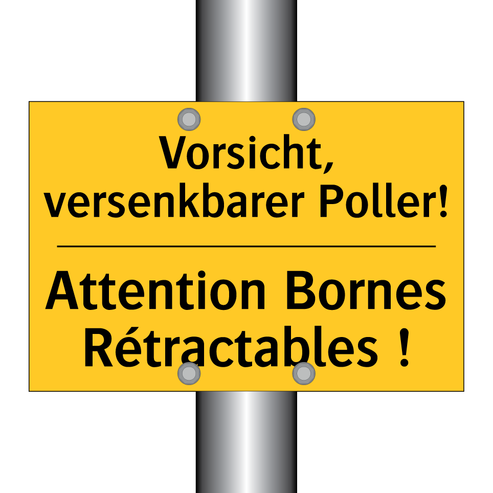 Vorsicht, versenkbarer Poller! - Attention Bornes Rétractables  /.../
