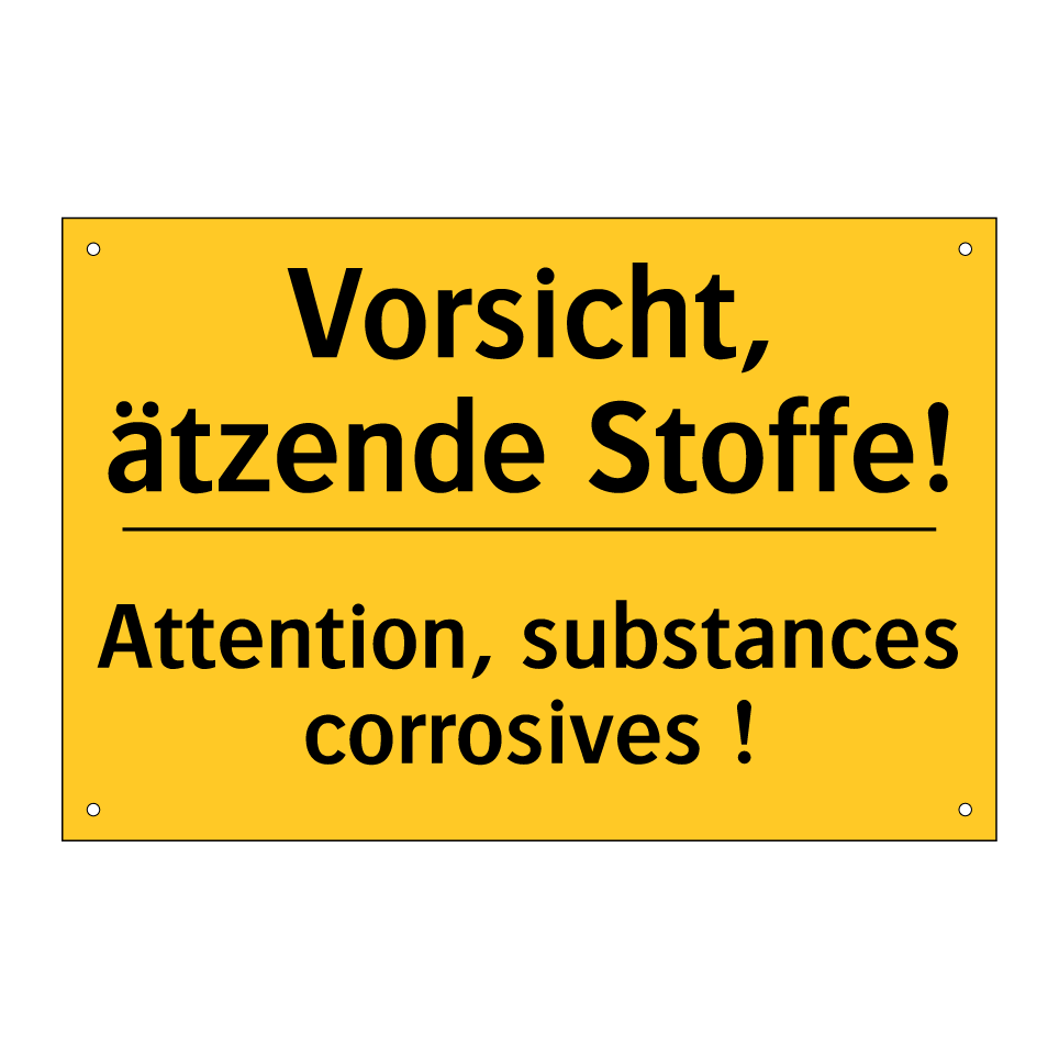 Vorsicht, ätzende Stoffe! - Attention, substances corrosives  /.../