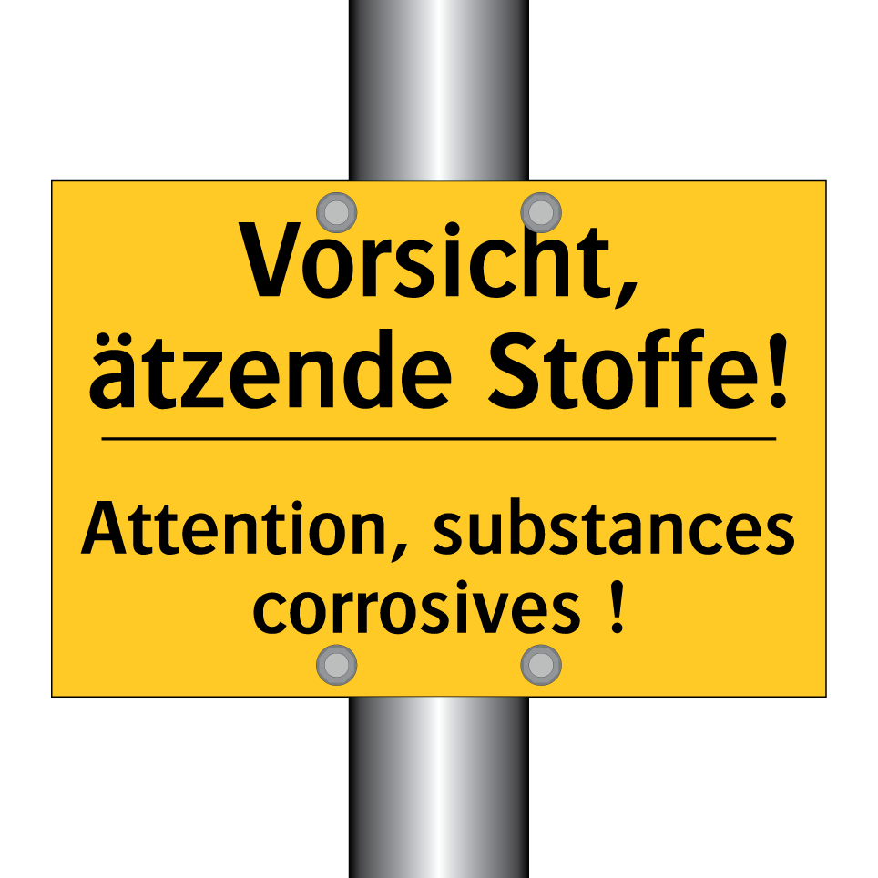 Vorsicht, ätzende Stoffe! - Attention, substances corrosives  /.../