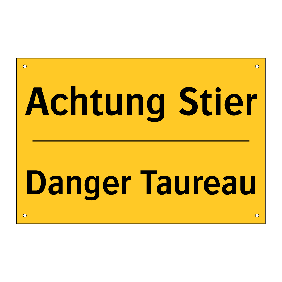 Achtung Stier - Danger Taureau