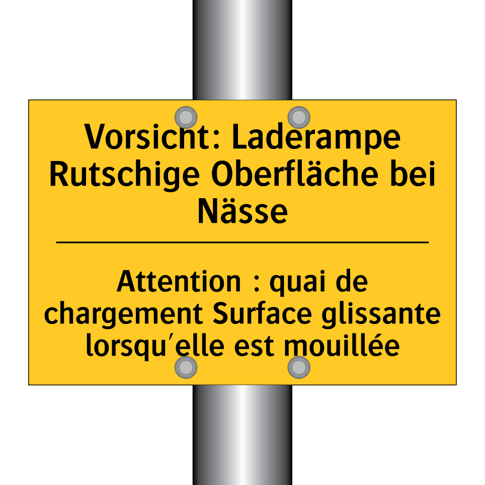 Vorsicht: Laderampe Rutschige  /.../ - Attention : quai de chargement  /.../