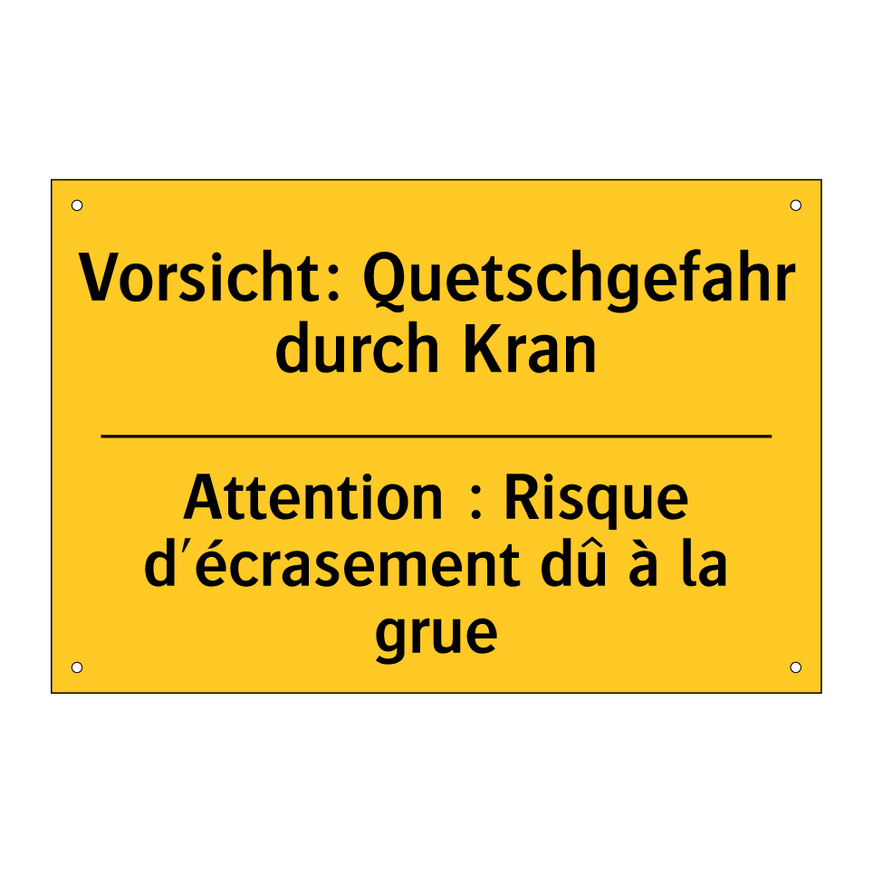 Vorsicht: Quetschgefahr durch  /.../ - Attention : Risque d'écrasement  /.../