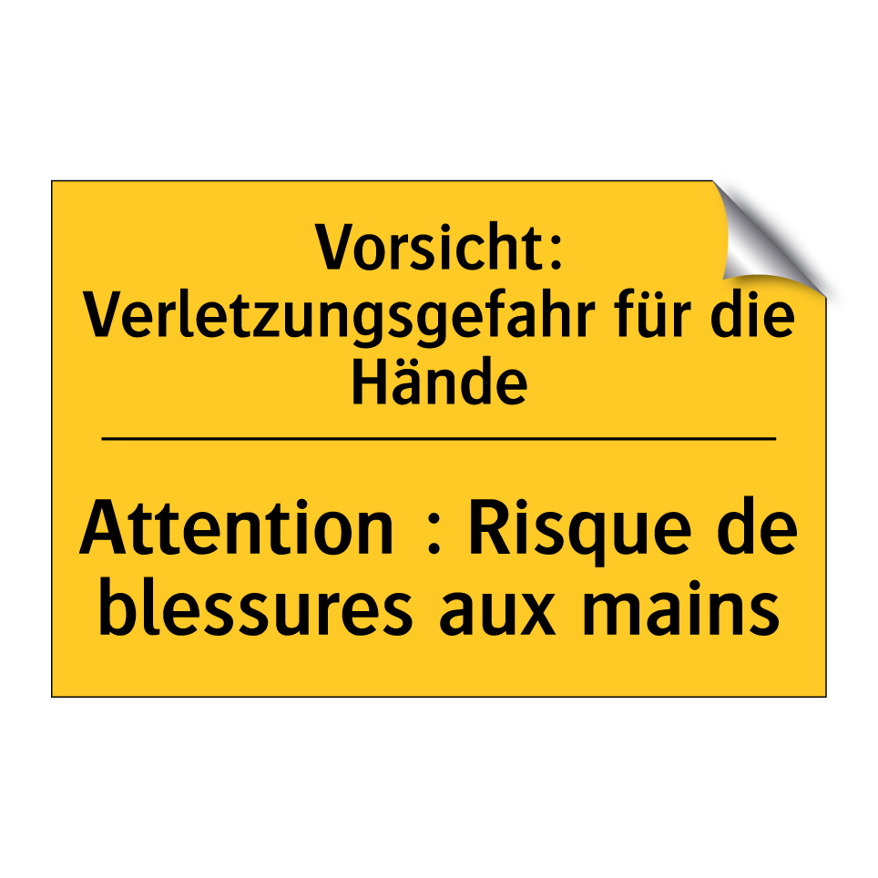 Vorsicht: Verletzungsgefahr für  /.../ - Attention : Risque de blessures  /.../