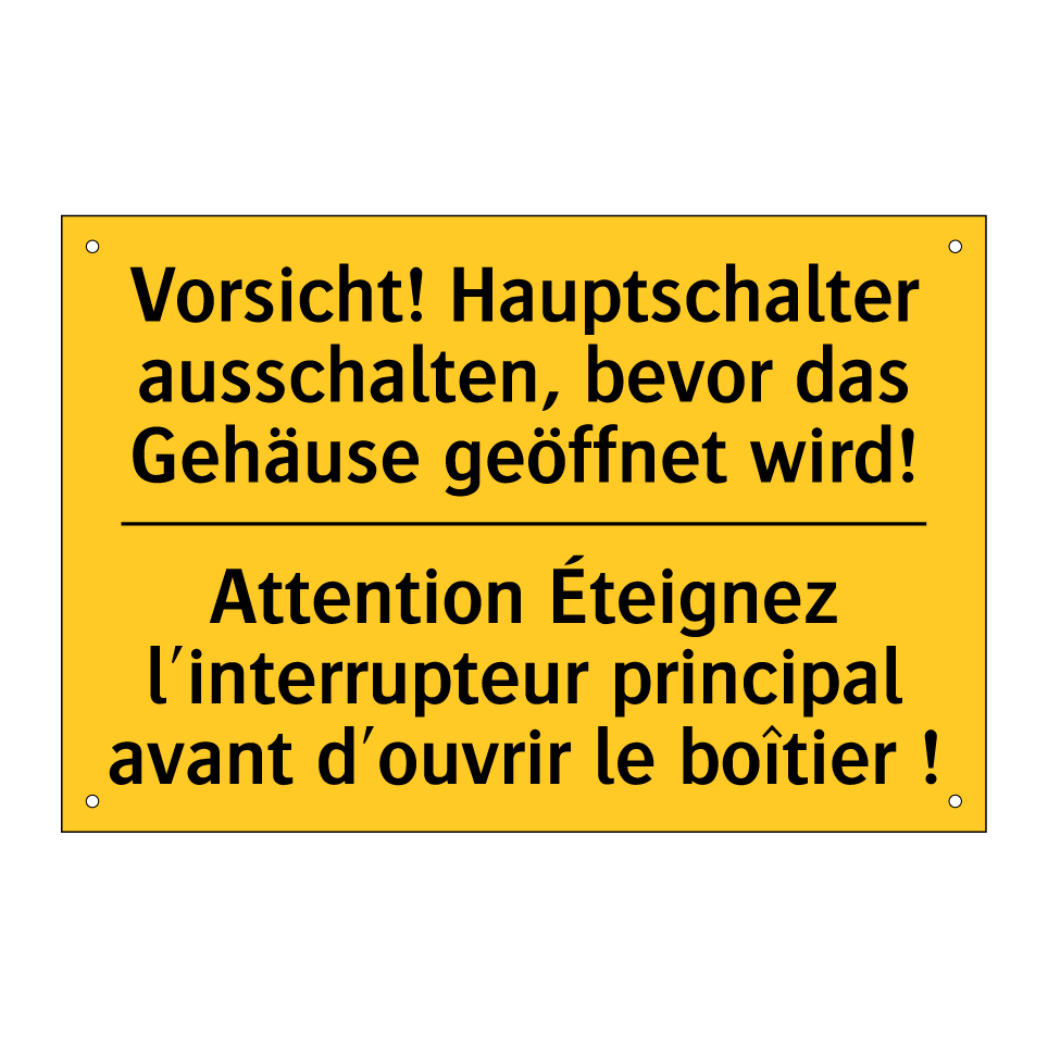 Vorsicht! Hauptschalter ausschalten,  /.../ - Attention Éteignez l'interrupteur  /.../