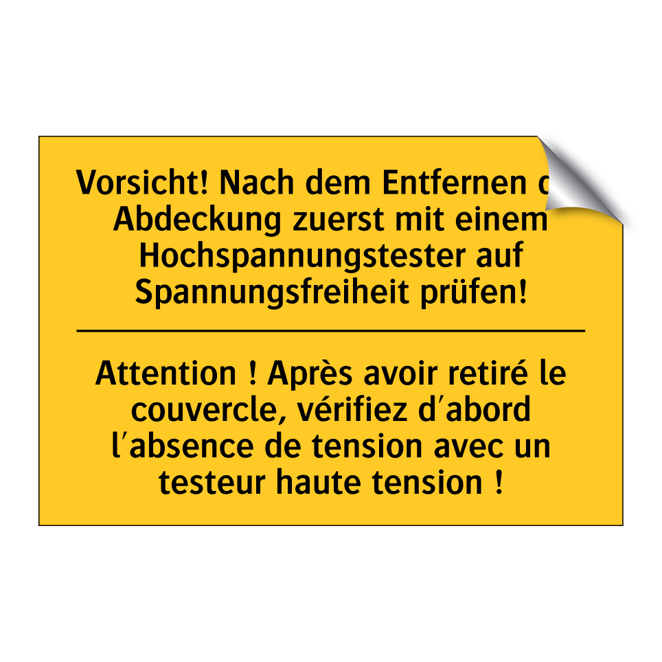 Vorsicht! Nach dem Entfernen der  /.../ - Attention ! Après avoir retiré  /.../