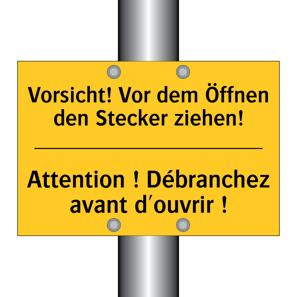Vorsicht! Vor dem Öffnen den Stecker  /.../ - Attention ! Débranchez avant d'ouvrir  /.../