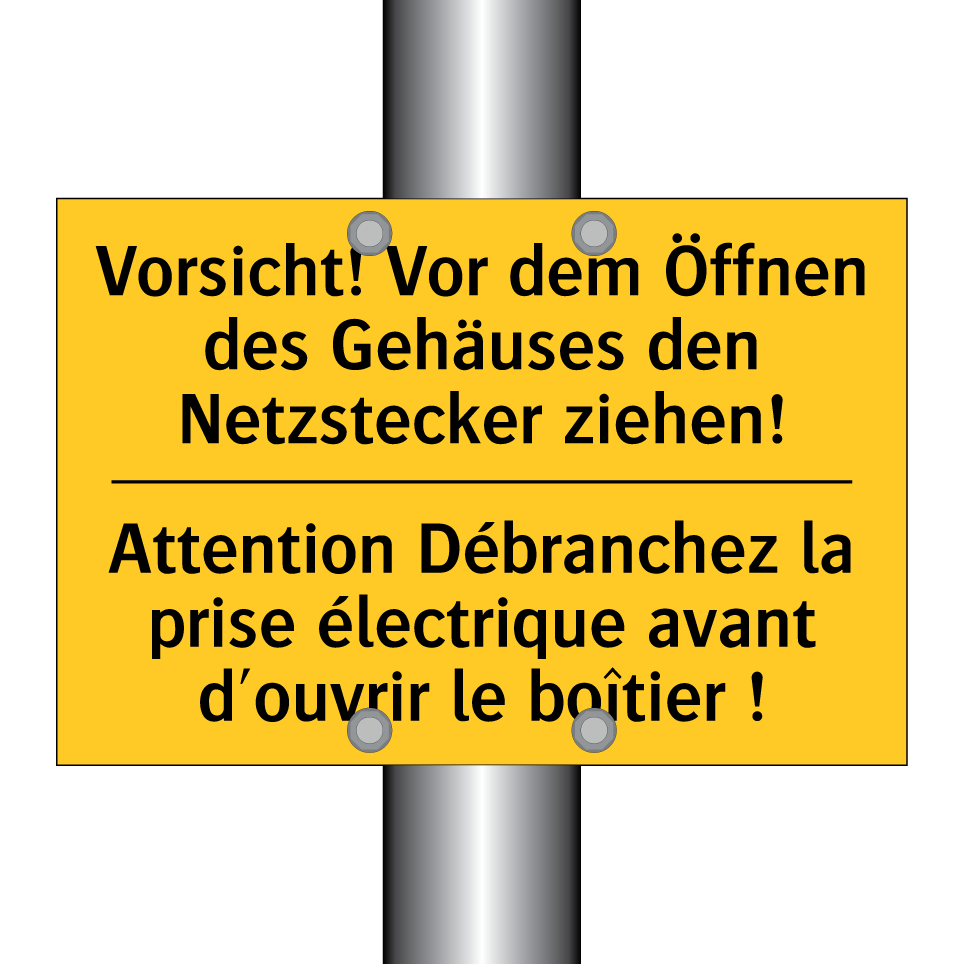 Vorsicht! Vor dem Öffnen des Gehäuses  /.../ - Attention Débranchez la prise  /.../