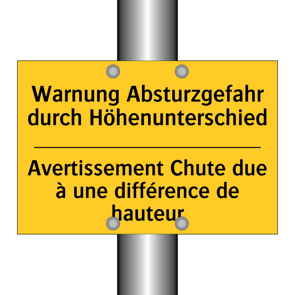Warnung Absturzgefahr durch Höhenunterschied /.../ - Avertissement Chute due à une  /.../
