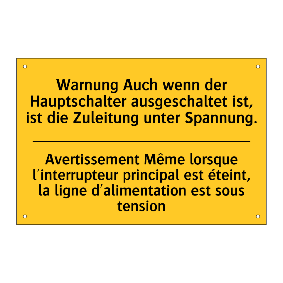 Warnung Auch wenn der Hauptschalter  /.../ - Avertissement Même lorsque l'interrupteur  /.../