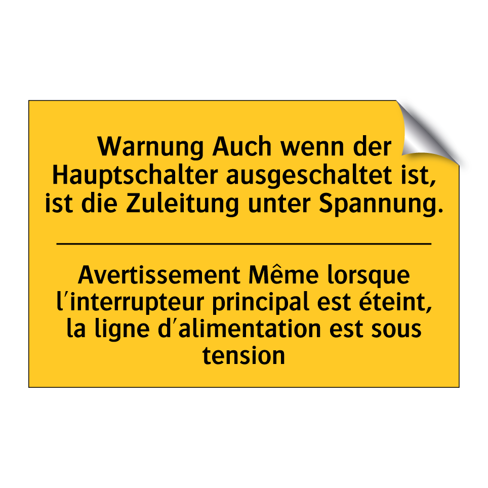 Warnung Auch wenn der Hauptschalter  /.../ - Avertissement Même lorsque l'interrupteur  /.../