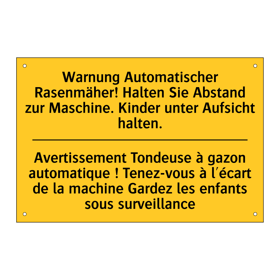 Warnung Automatischer Rasenmäher!  /.../ - Avertissement Tondeuse à gazon  /.../