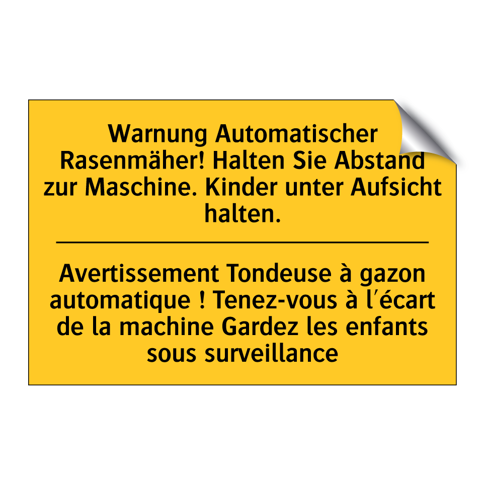 Warnung Automatischer Rasenmäher!  /.../ - Avertissement Tondeuse à gazon  /.../