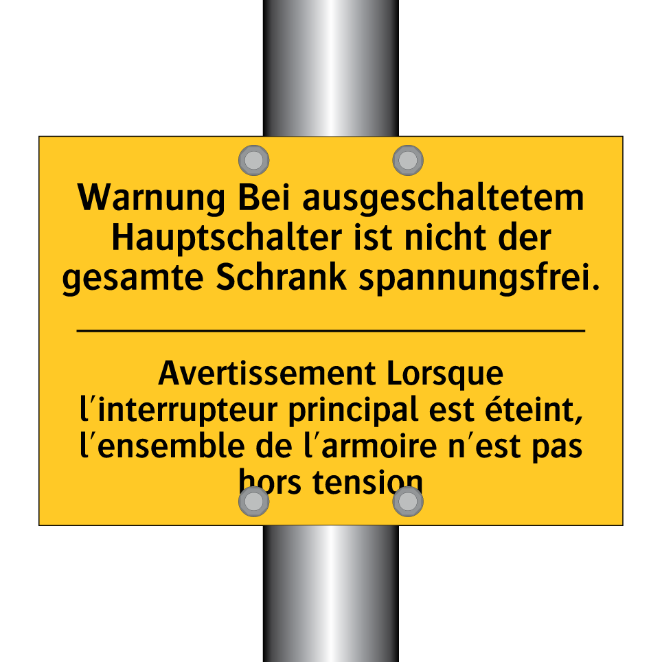 Warnung Bei ausgeschaltetem Hauptschalter  /.../ - Avertissement Lorsque l'interrupteur  /.../