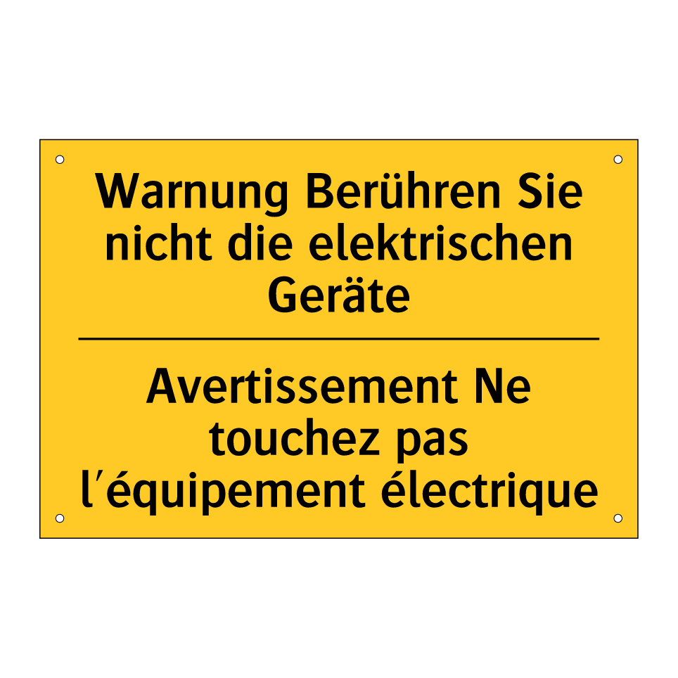 Warnung Berühren Sie nicht die  /.../ - Avertissement Ne touchez pas l'équipement  /.../