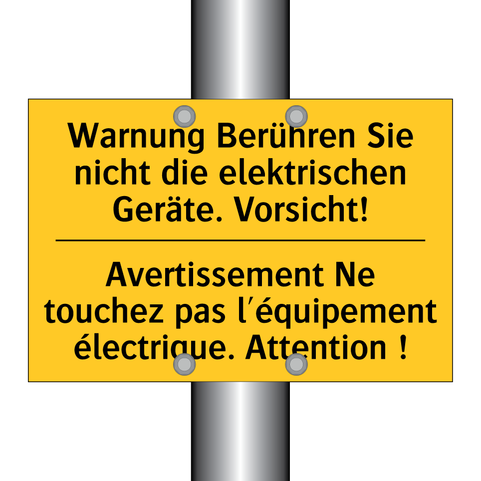 Warnung Berühren Sie nicht die  /.../ - Avertissement Ne touchez pas l'équipement  /.../