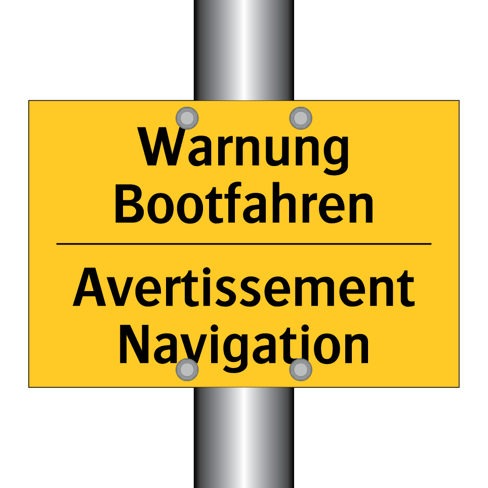 Warnung Bootfahren - Avertissement Navigation