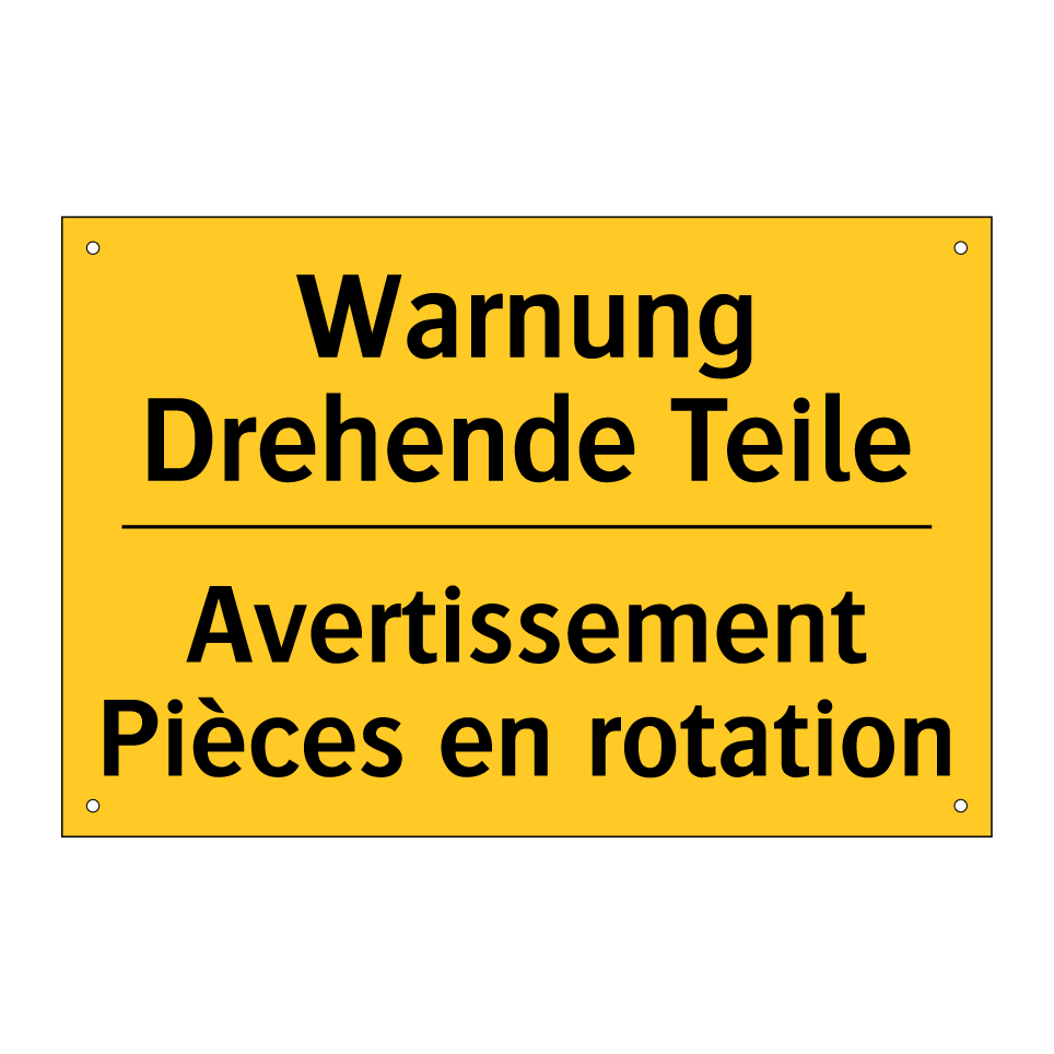 Warnung Drehende Teile - Avertissement Pièces en rotation /.../