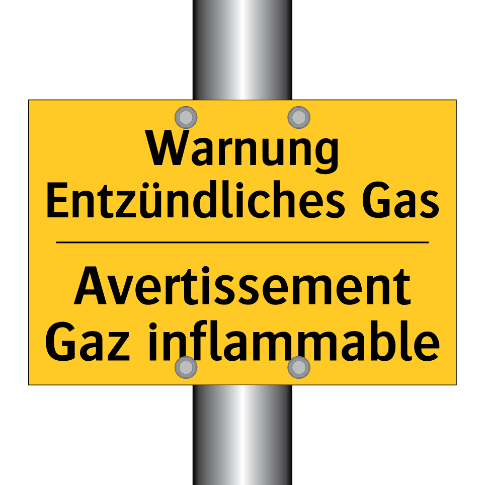 Warnung Entzündliches Gas - Avertissement Gaz inflammable