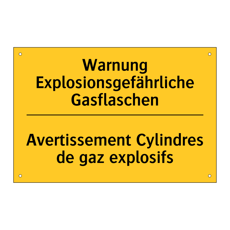 Warnung Explosionsgefährliche  /.../ - Avertissement Cylindres de gaz  /.../