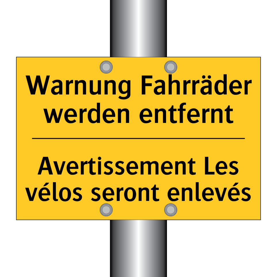 Warnung Fahrräder werden entfernt /.../ - Avertissement Les vélos seront  /.../