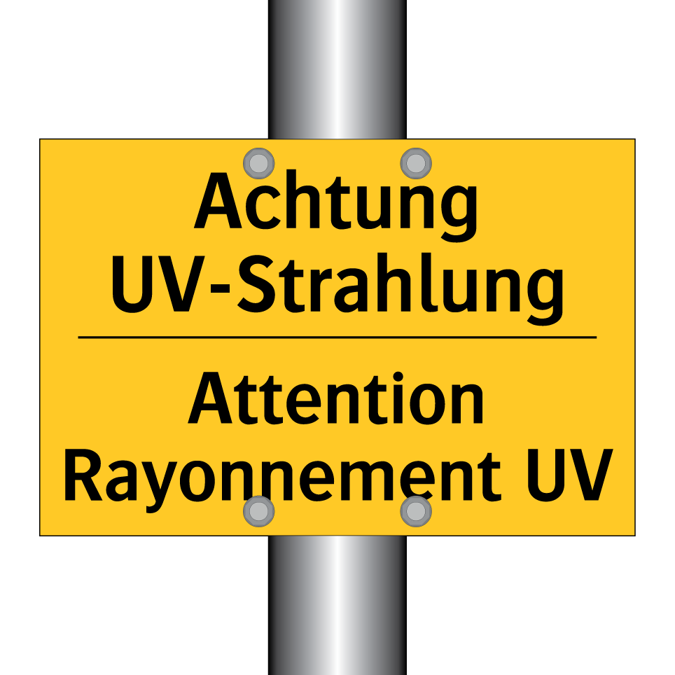 Achtung UV-Strahlung - Attention Rayonnement UV