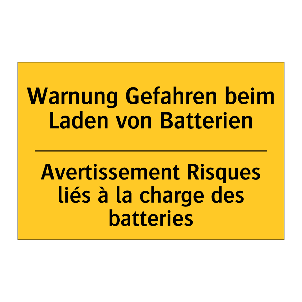 Warnung Gefahren beim Laden von  /.../ - Avertissement Risques liés à la  /.../