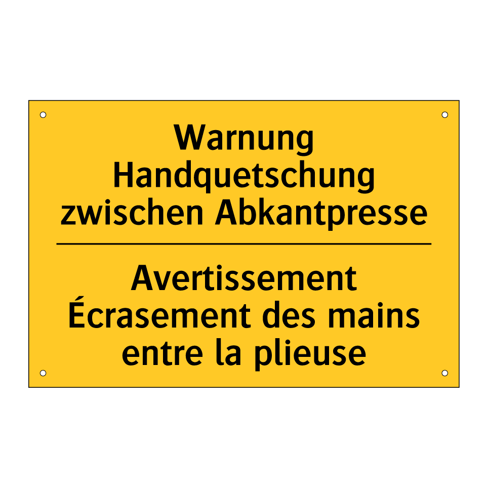 Warnung Handquetschung zwischen  /.../ - Avertissement Écrasement des mains  /.../