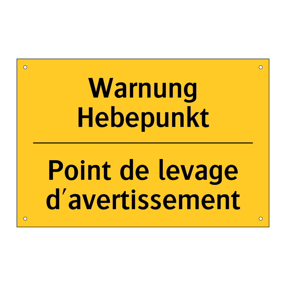 Warnung Hebepunkt - Point de levage d'avertissement /.../