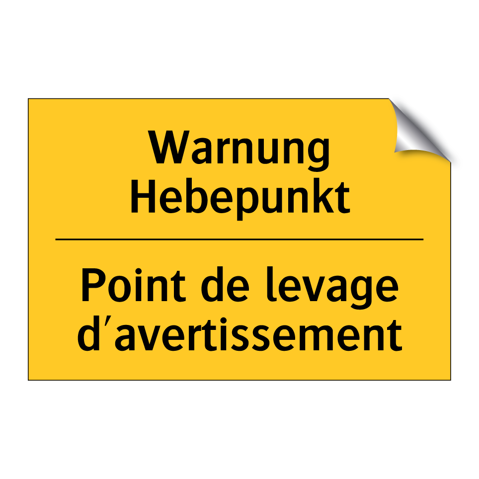 Warnung Hebepunkt - Point de levage d'avertissement /.../