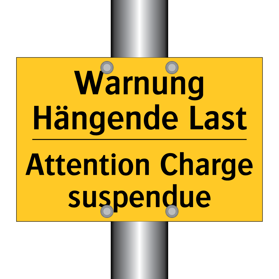 Warnung Hängende Last - Attention Charge suspendue