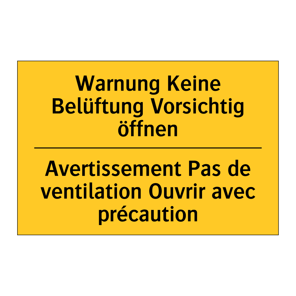 Warnung Keine Belüftung Vorsichtig  /.../ - Avertissement Pas de ventilation  /.../