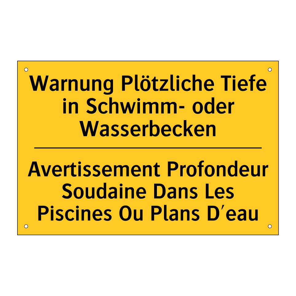 Warnung Plötzliche Tiefe in Schwimm-  /.../ - Avertissement Profondeur Soudaine  /.../