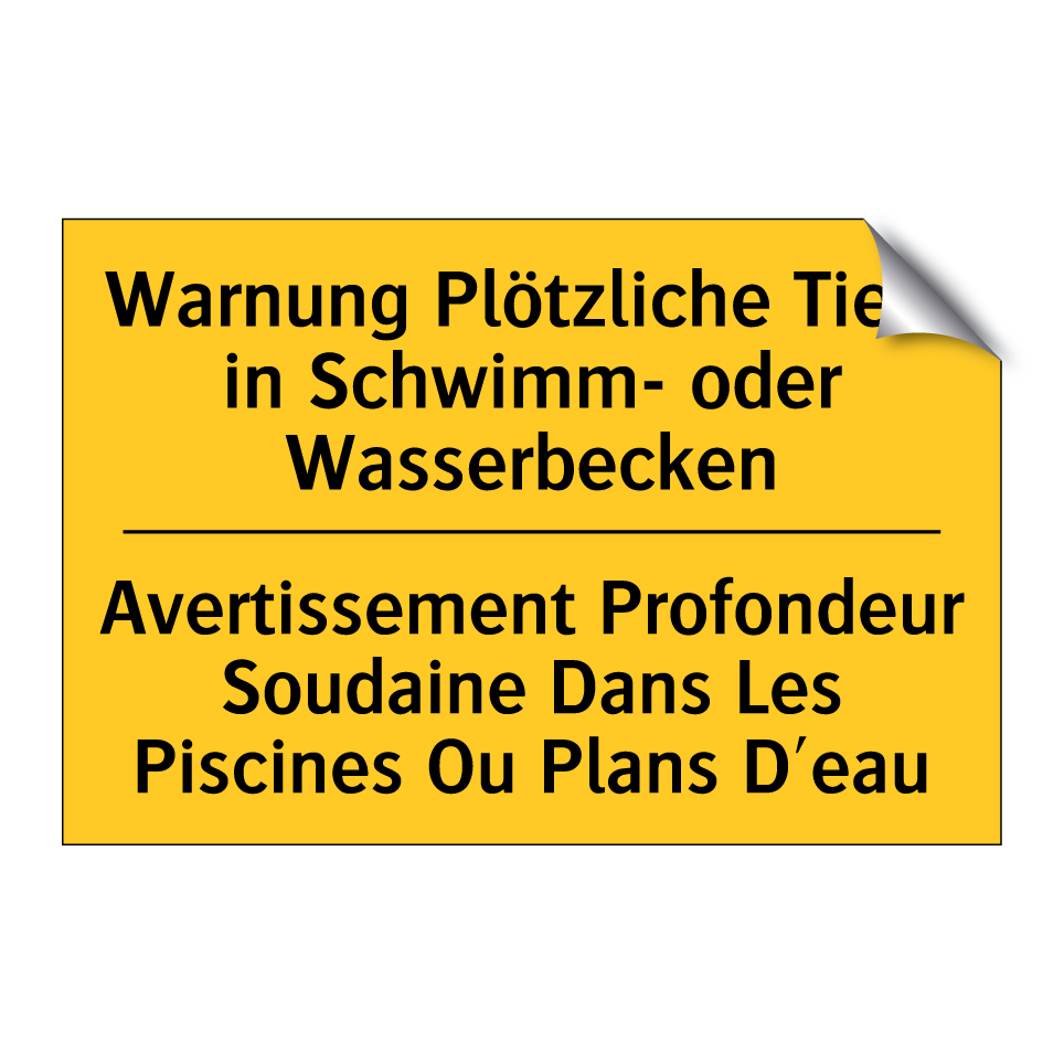 Warnung Plötzliche Tiefe in Schwimm-  /.../ - Avertissement Profondeur Soudaine  /.../